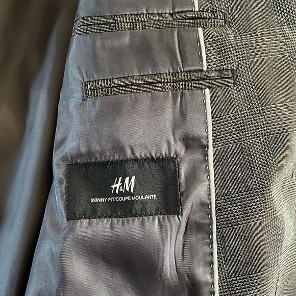 H&M men’s Skinny fit blazer grey size 40R - Picture 6 of 6